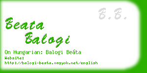 beata balogi business card