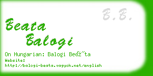 beata balogi business card